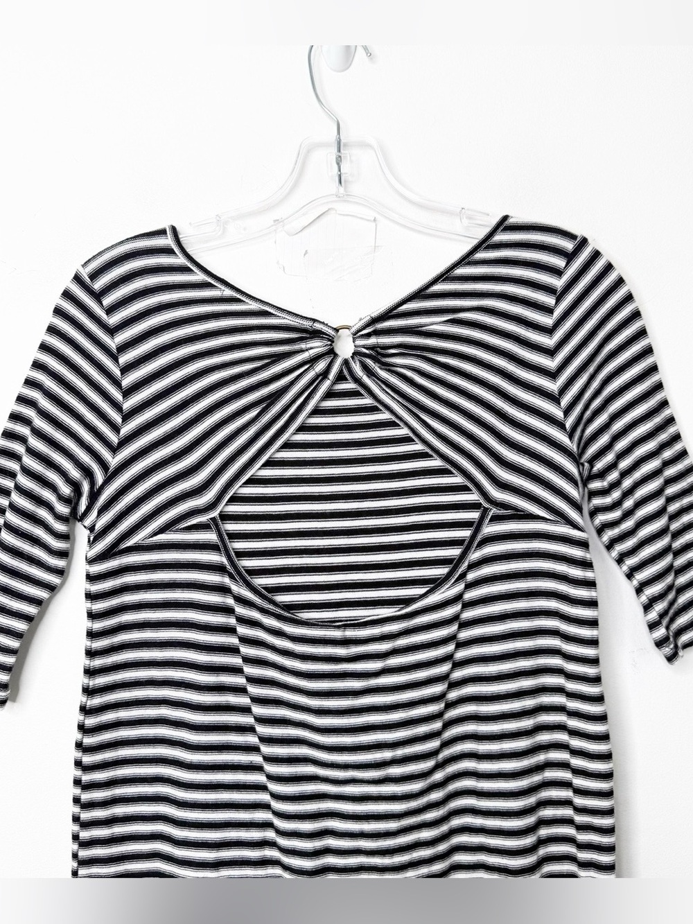 WE THE FREE PEOPLE Black and White Striped Frenchie 3/4 Sleeve Dress XS - Picture 5 of 6